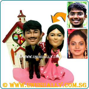 Custom 3D Wedding Couple On Sweet Castle Figurines